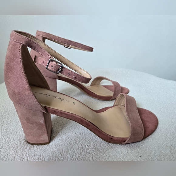 NWT PENNINGTONS Size 11W Open Toe Dusty Pink Blush Sandals  3" Block High Heels - Picture 8 of 9